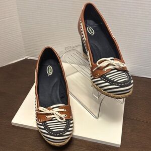 Dr. Scholl's Brown and Blue Espadrilles Slip-On Shoes